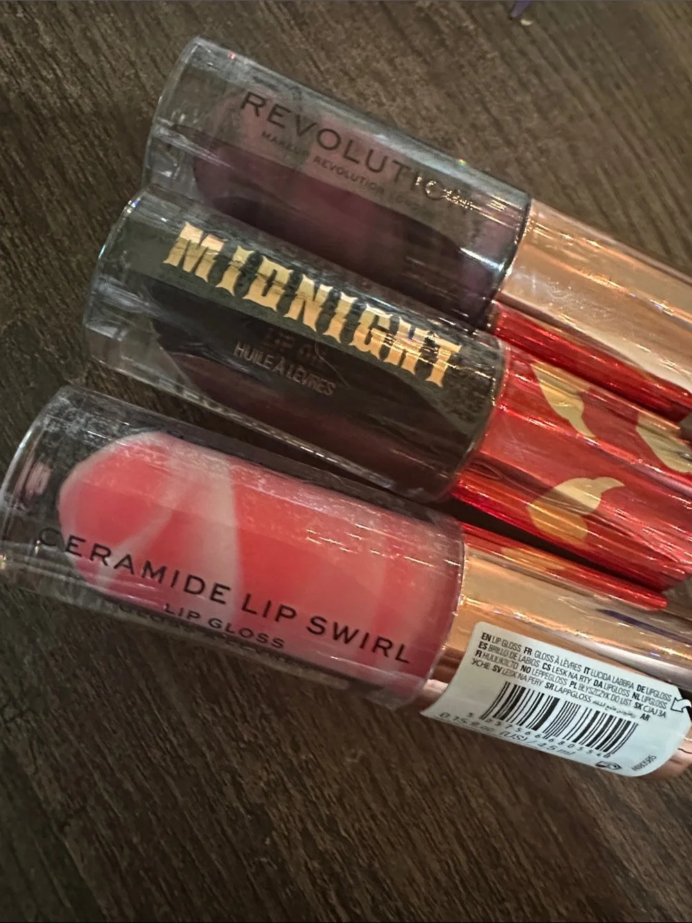Revolution Ceramide Lip Swirl Pink & White Swirl Gloss